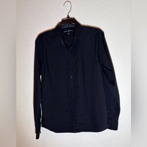 Beverly Hills Polo Club Black Long-Sleeve Dress Shirt size M